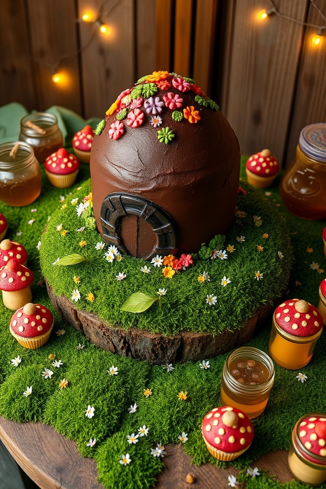 hobbit inspired whimsical dessert table