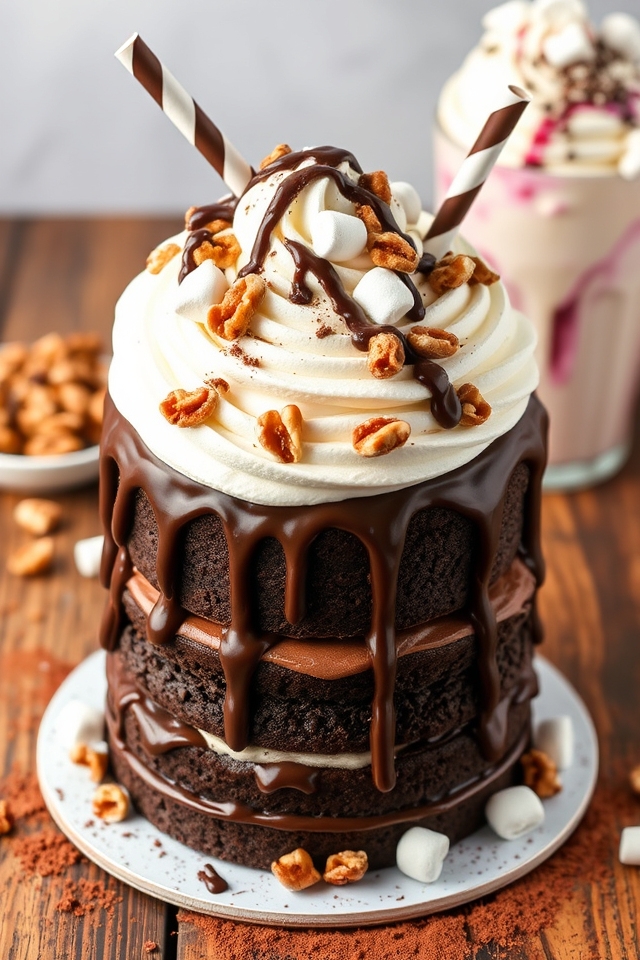 indulgent chocolate milkshake cake