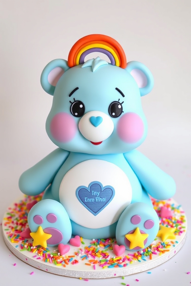 joyful care bears cake