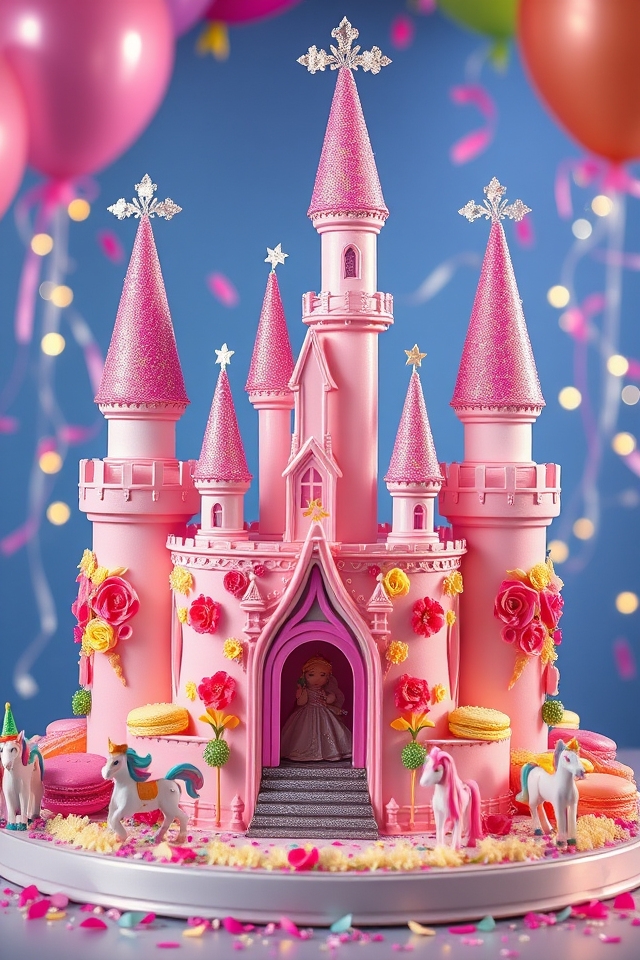 magical pastel castle cake