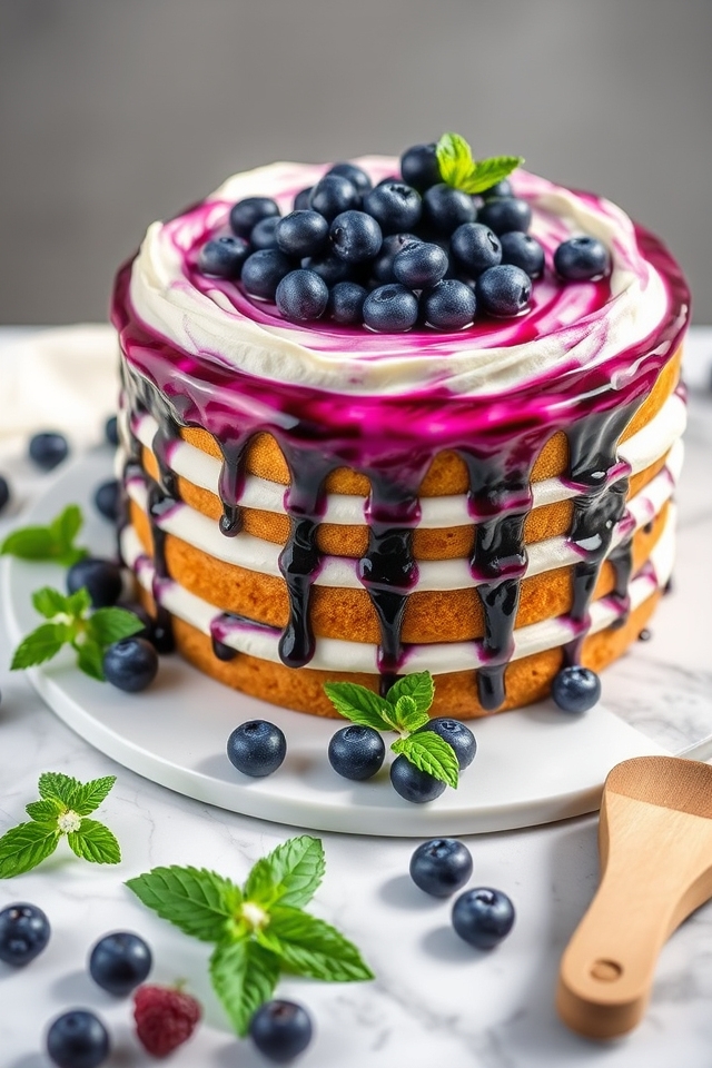 moist blueberry yogurt cake