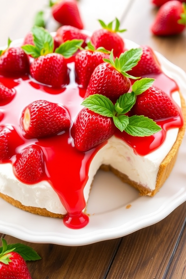 no bake strawberry cream pie