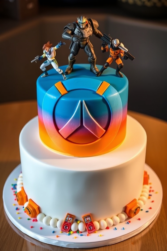 overwatch themed birthday cake