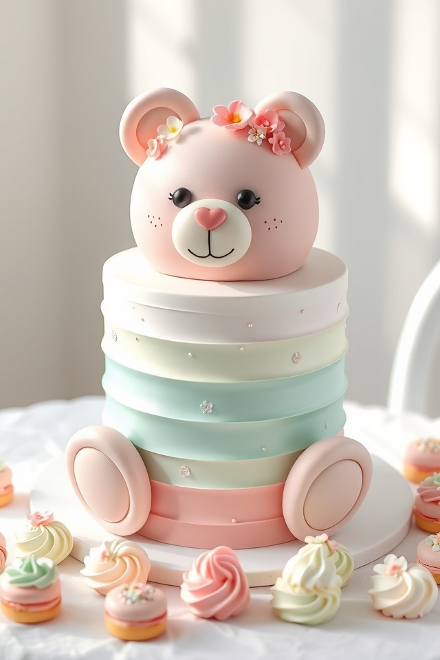 pastel ombre teddy cake