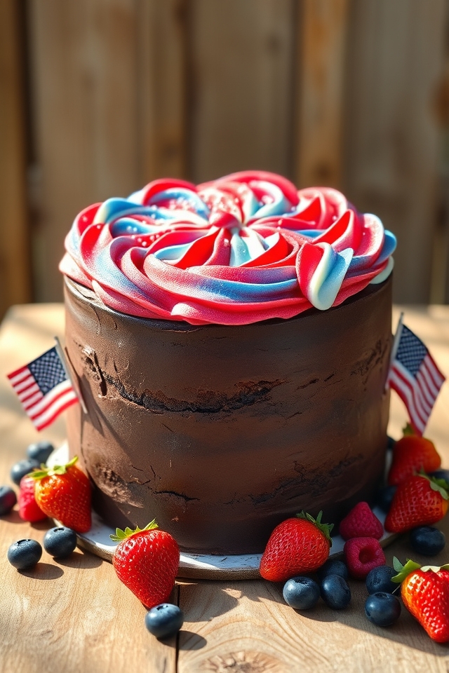 patriotic chocolate cake celebration