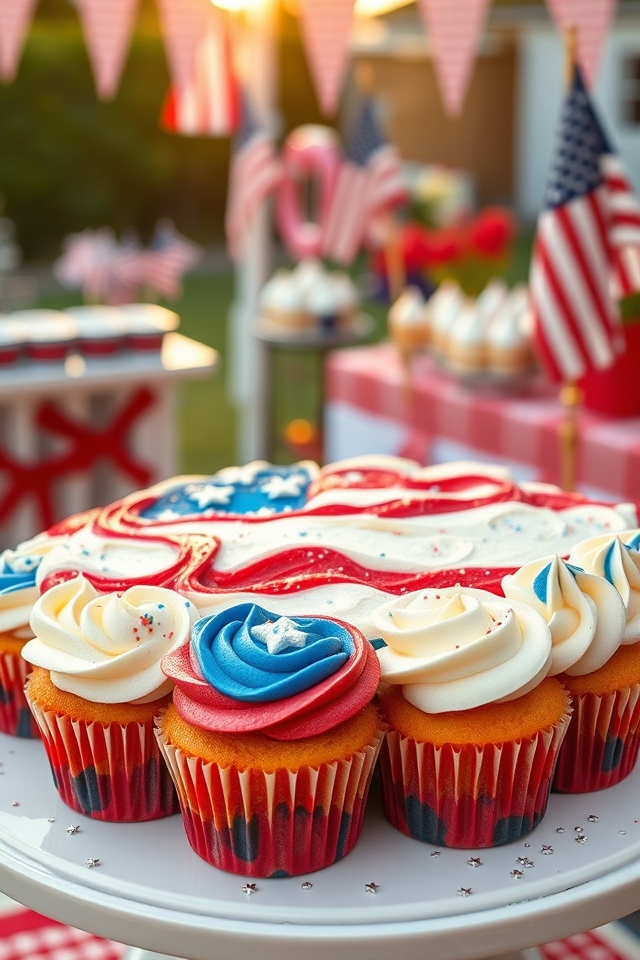 patriotic cupcake flag cake