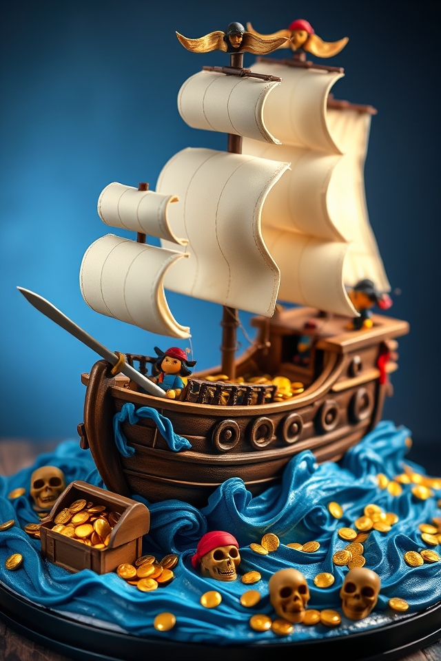 pirate themed cake centerpiece