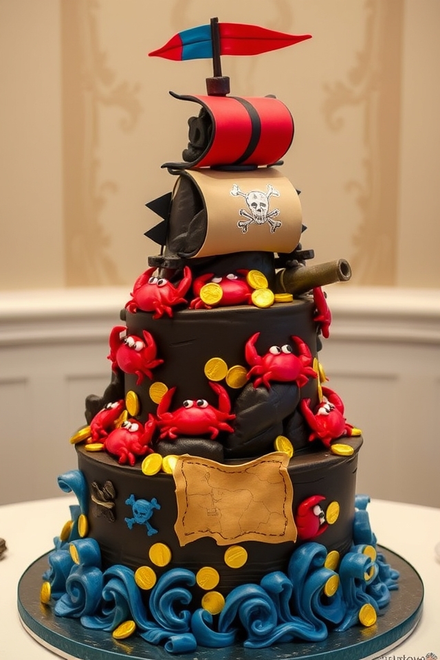 pirate themed cake decoration