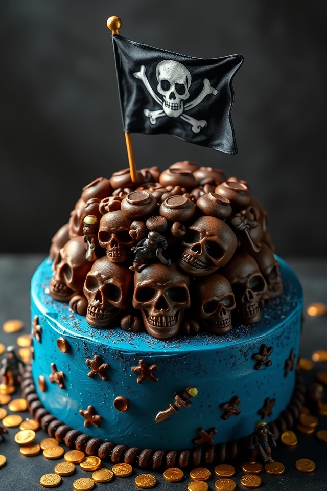 pirate themed celebratory cake