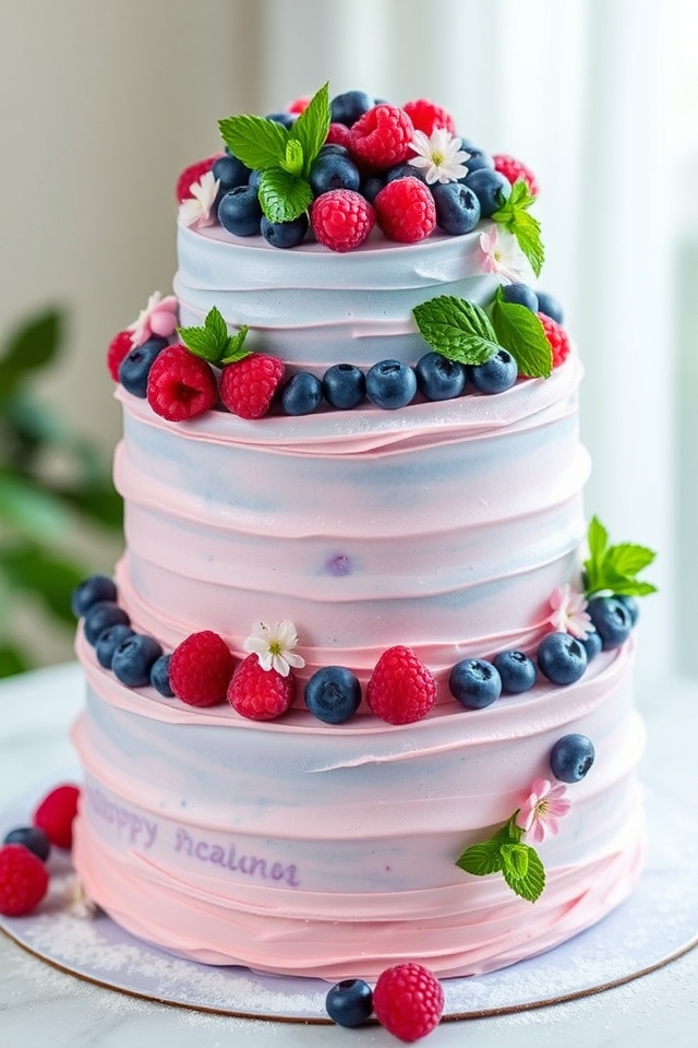 raspberry blueberry layer cake