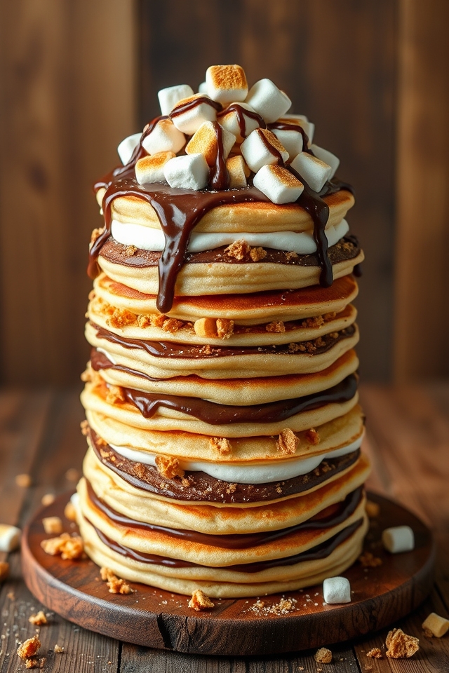 s mores pancake layer cake
