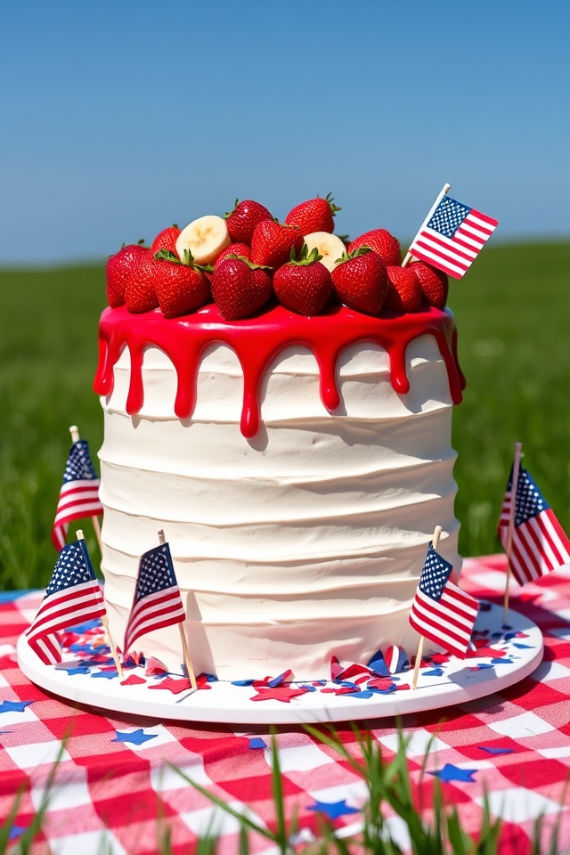 strawberry banana cream cake delight