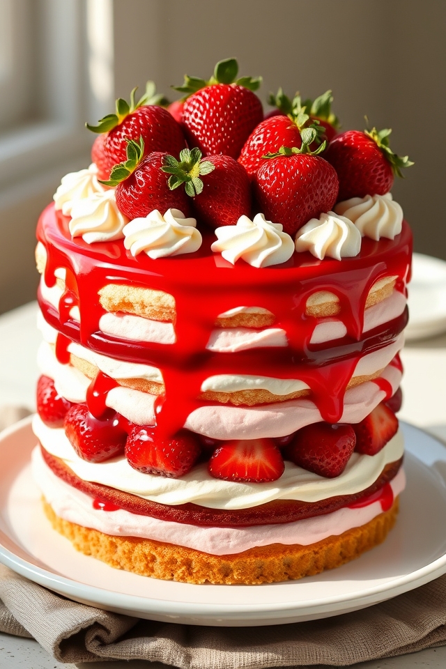 strawberry cream layered delight