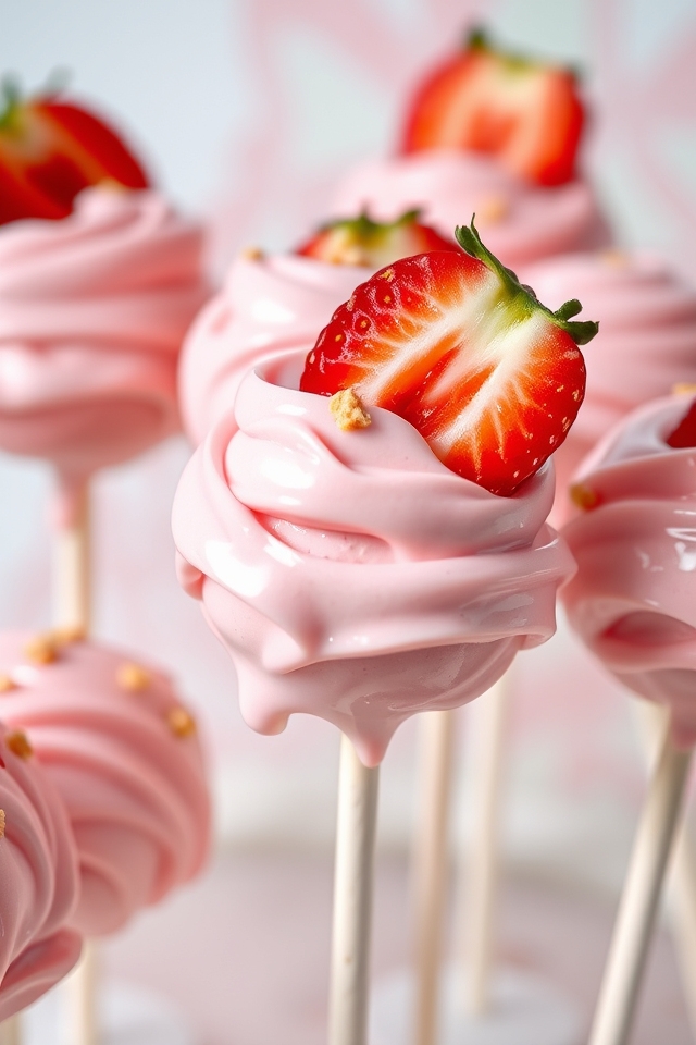 strawberry cream pie pops