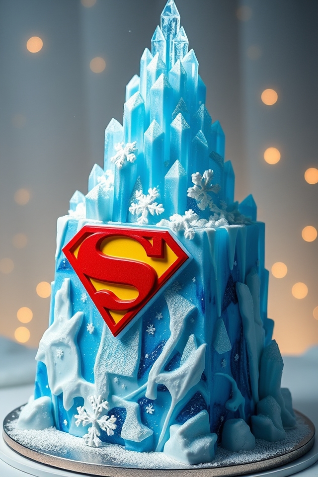 superman s icy fortress cake