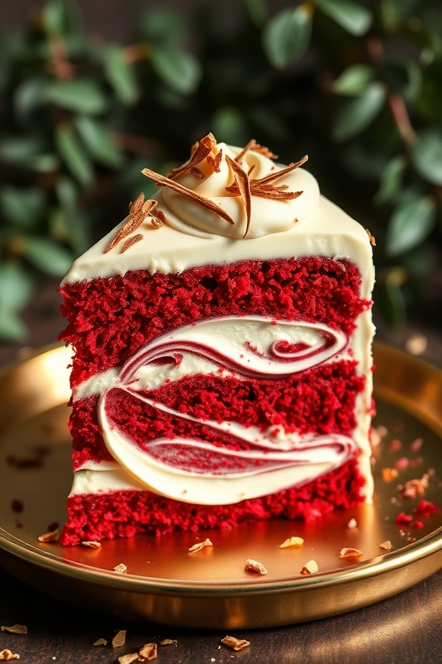 swirled red velvet cake