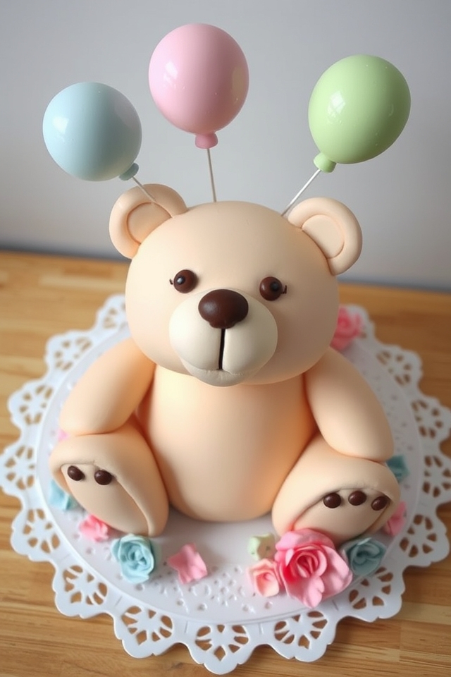 teddy bear balloon cake