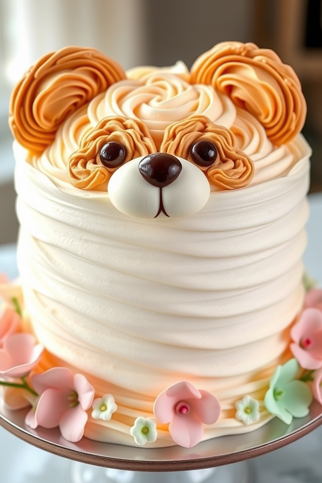 teddy bear buttercream cake