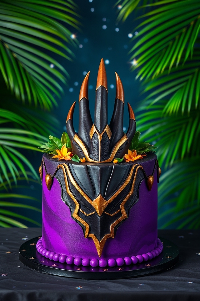 wakanda themed superhero tribute cake