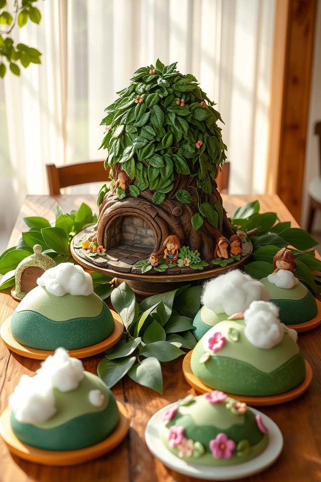 whimsical hobbit family cake