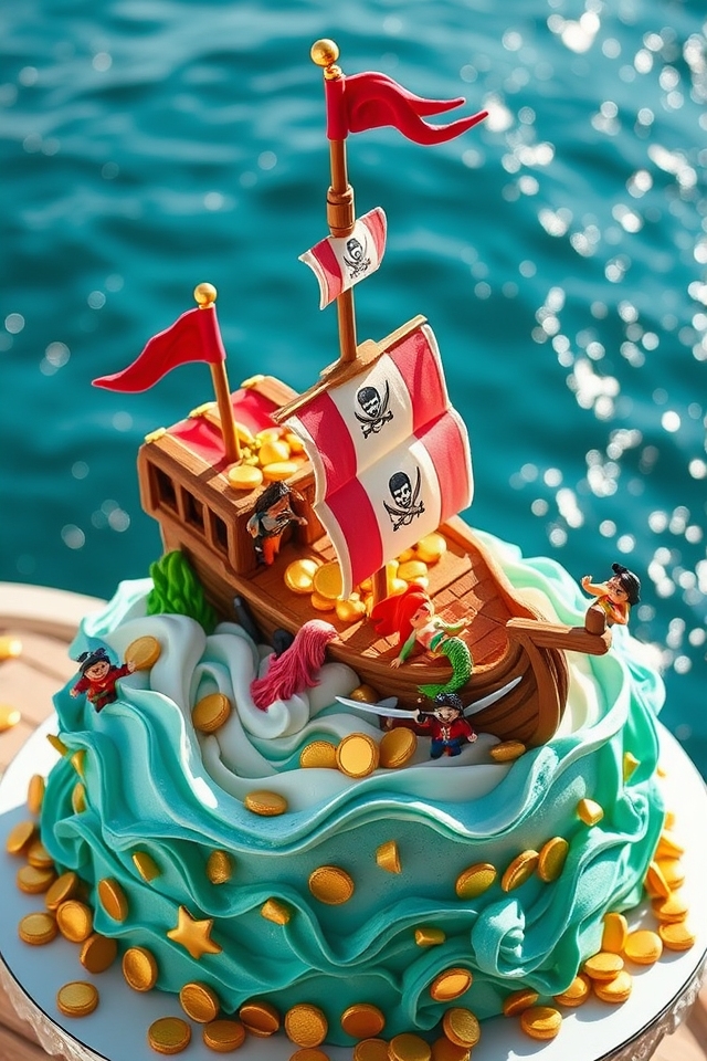 whimsical ocean themed cake