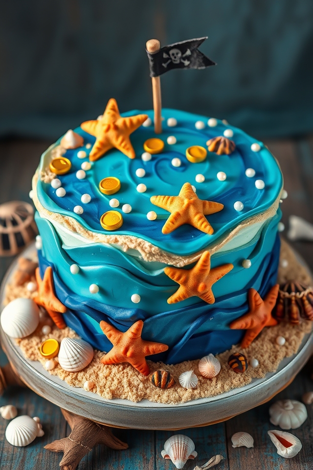 whimsical pirate themed cake