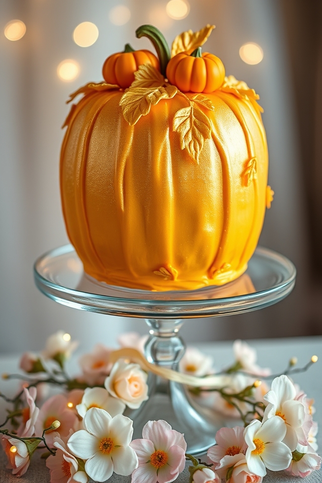 whimsical pumpkin carriage cake