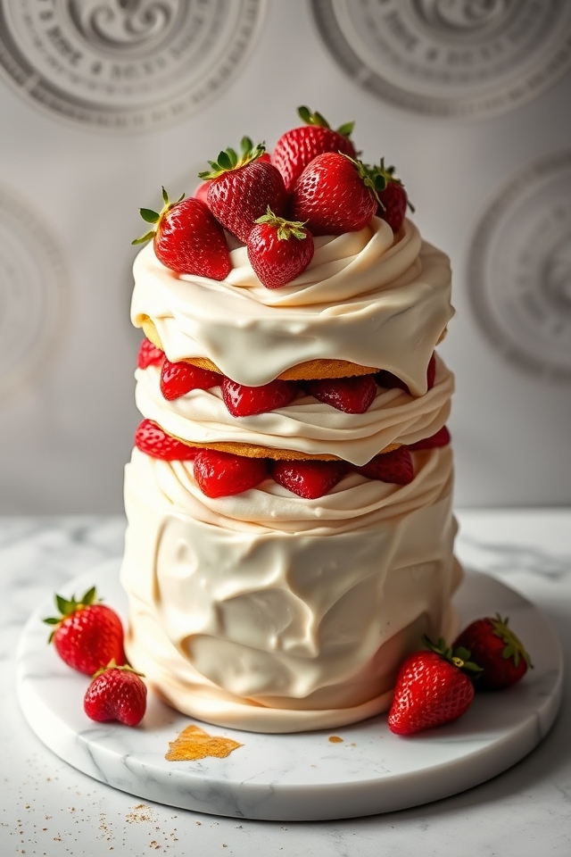 white chocolate strawberry shortcake
