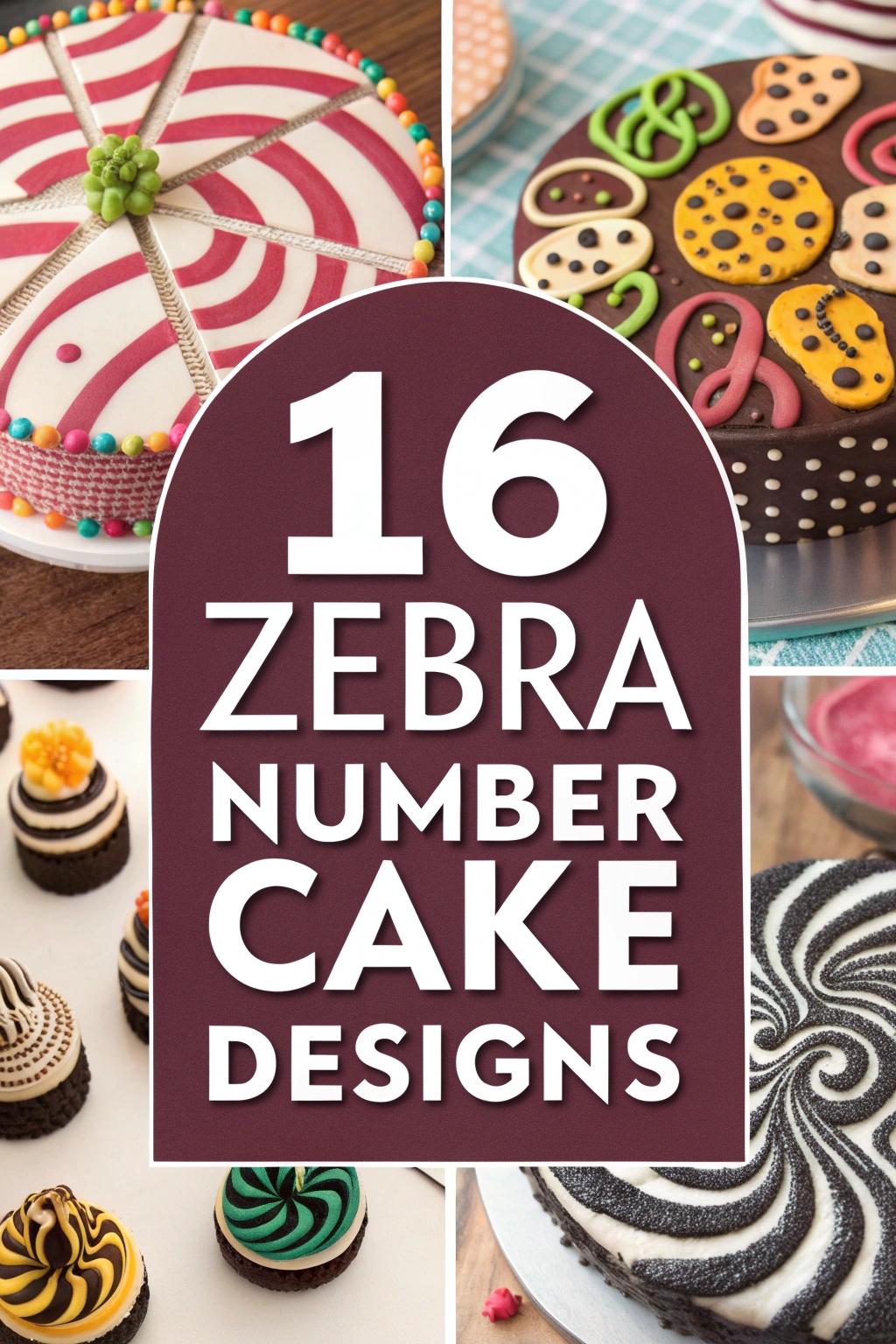 16 Zebra Number Cake Design