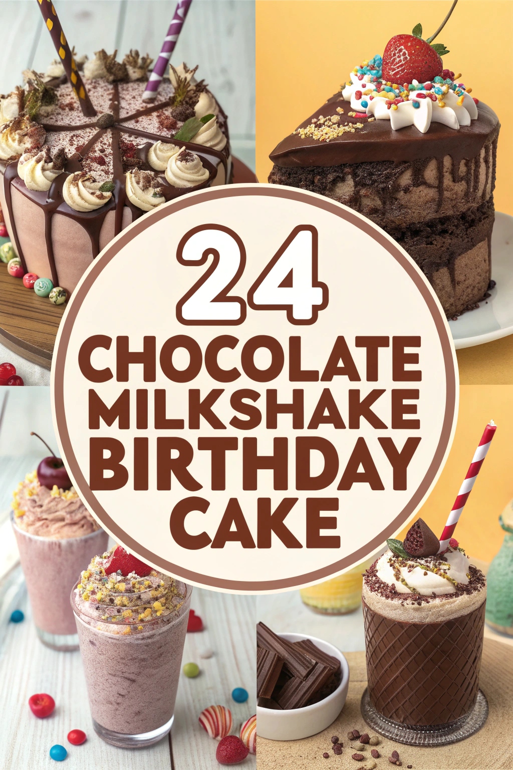 24 Chocolate Milkshake Birthday Cake