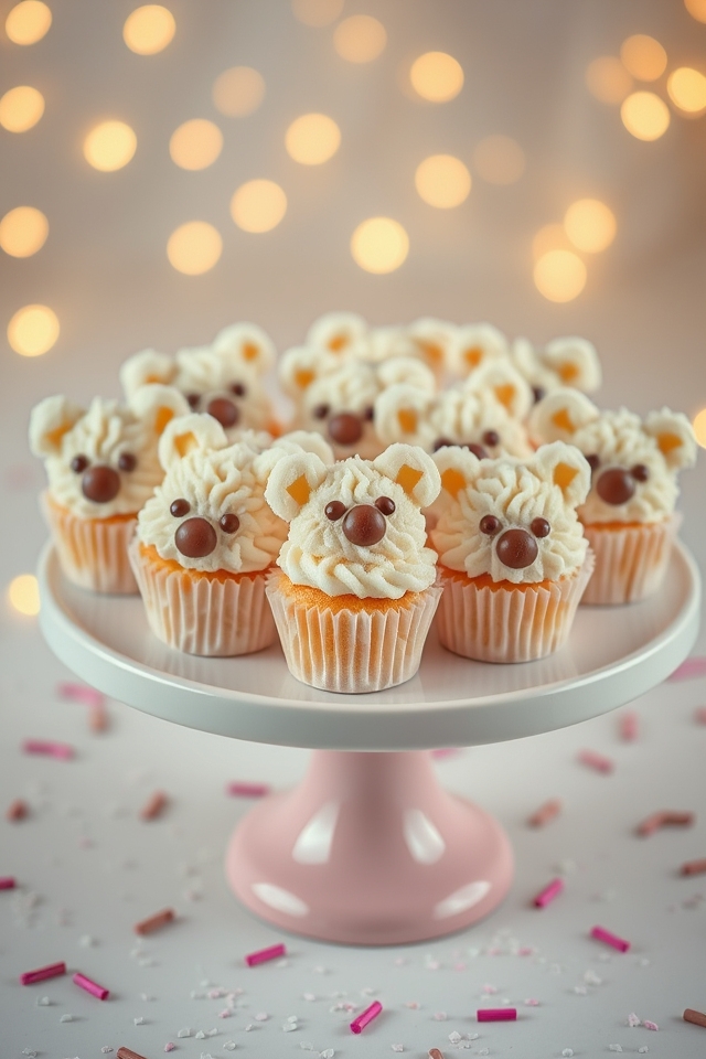 adorable mini teddy bear cupcakes