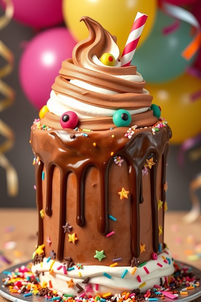alien themed chocolate cake