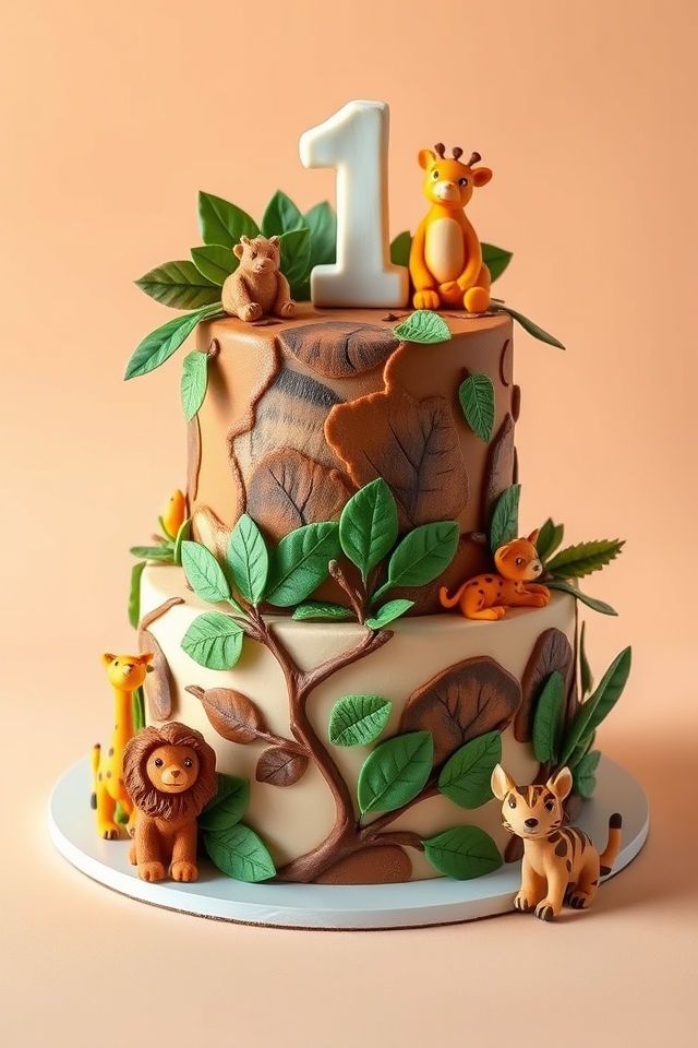 animal safari themed cake