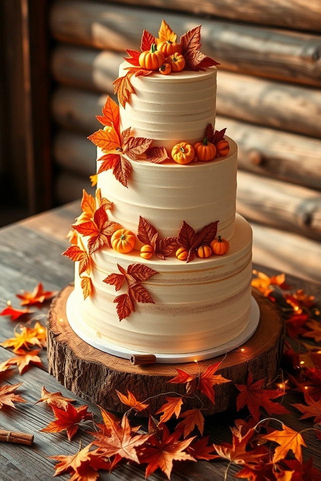 autumn flavors wedding cake