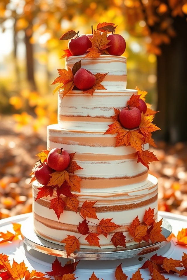 autumn inspired apple cake decor