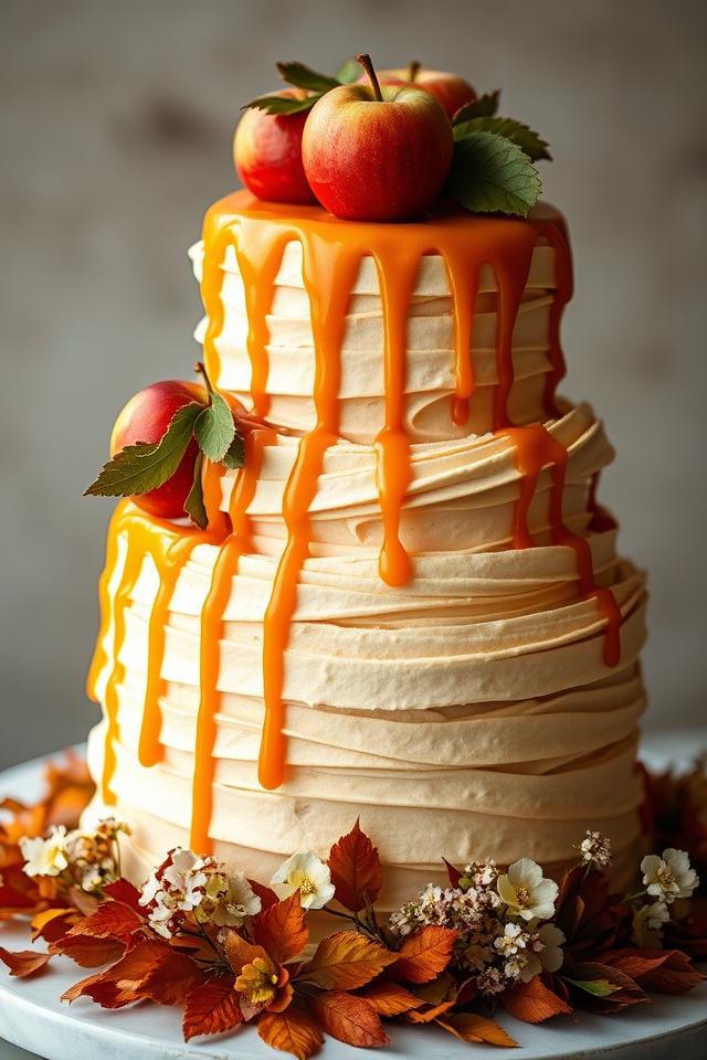 autumn inspired caramel apple cake