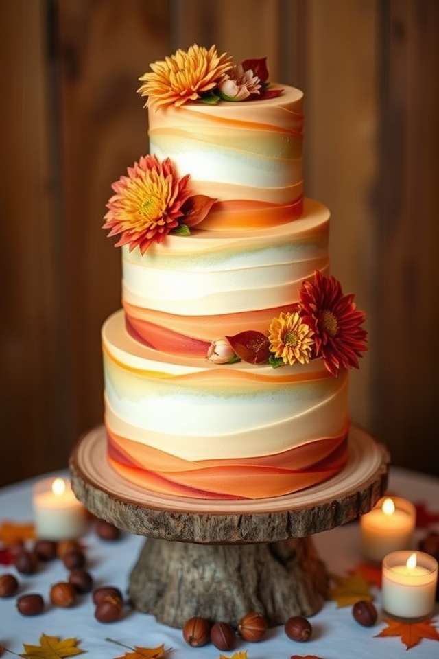 autumn inspired floral cake