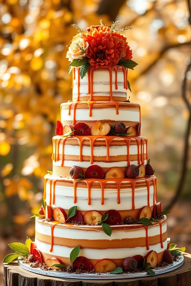autumn inspired tiered apple cake