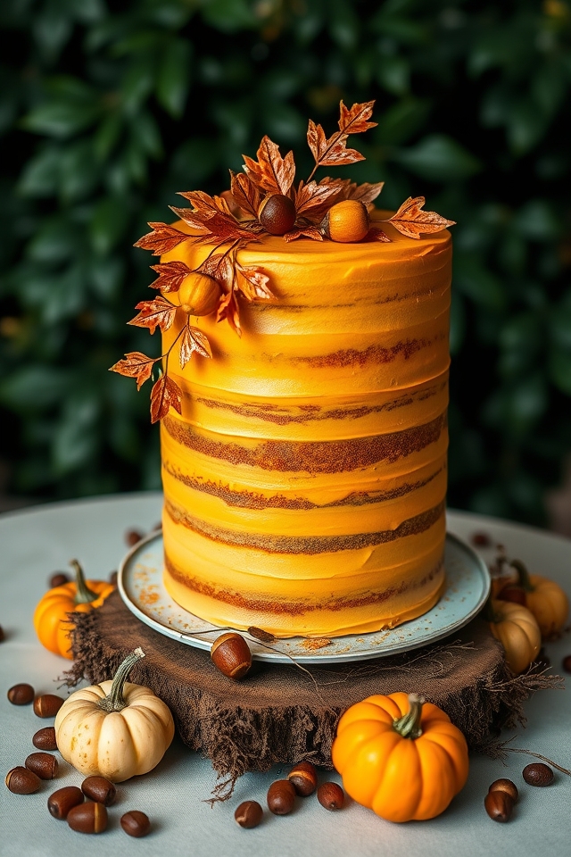 autumn themed baby shower cake