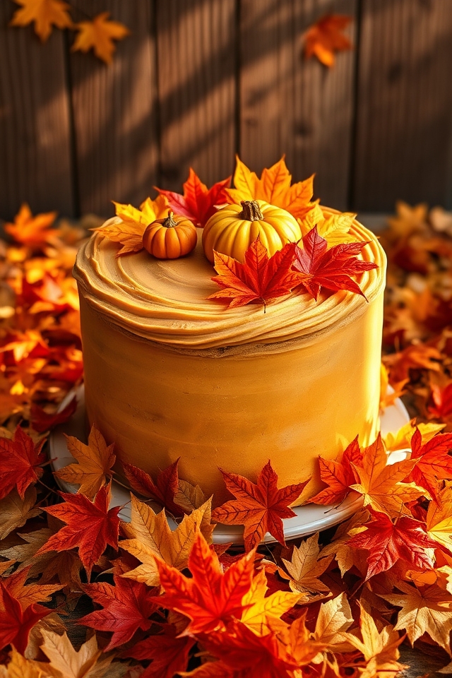 autumn themed birthday cake