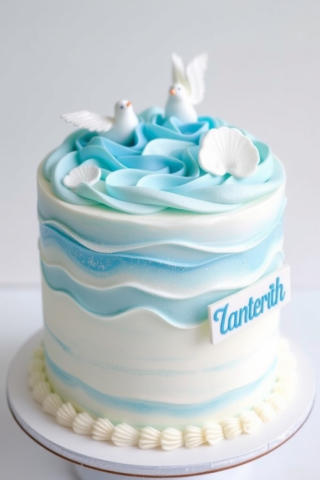 baptismal cake with decorations