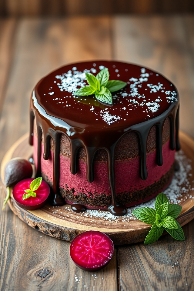 beetroot infused chocolate dessert