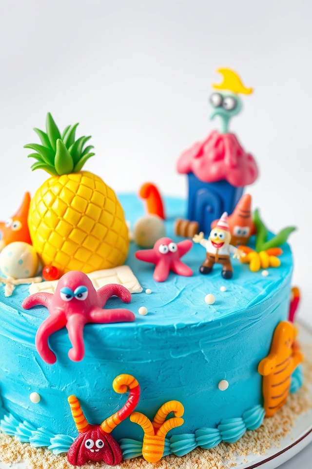 bikini bottom themed cake