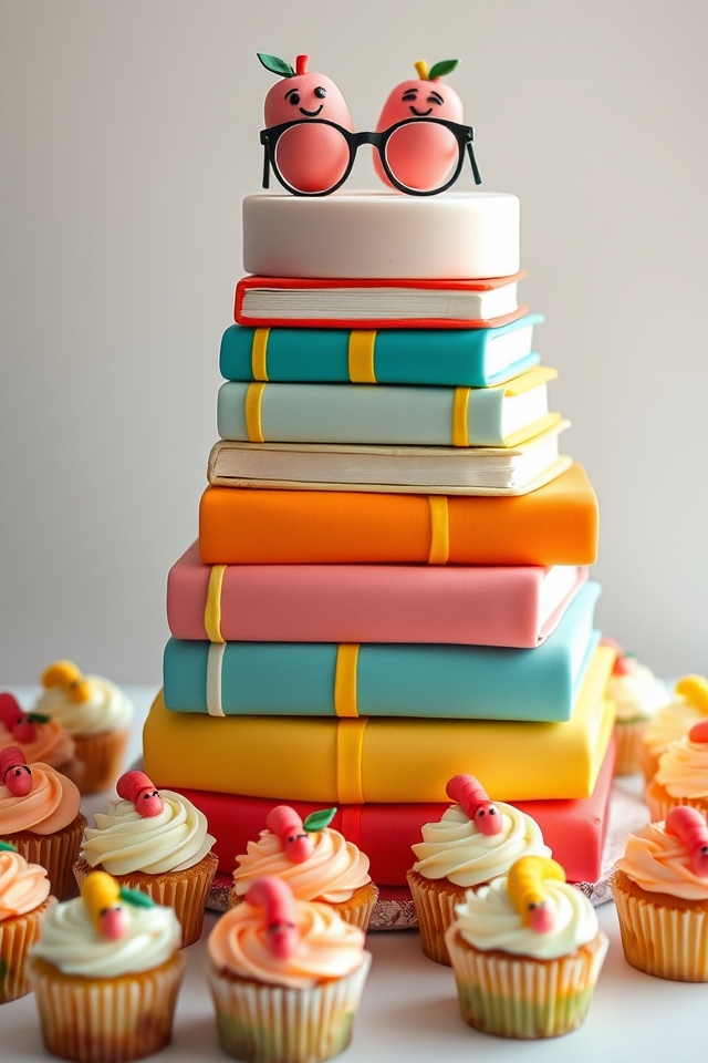 book themed cake for educators