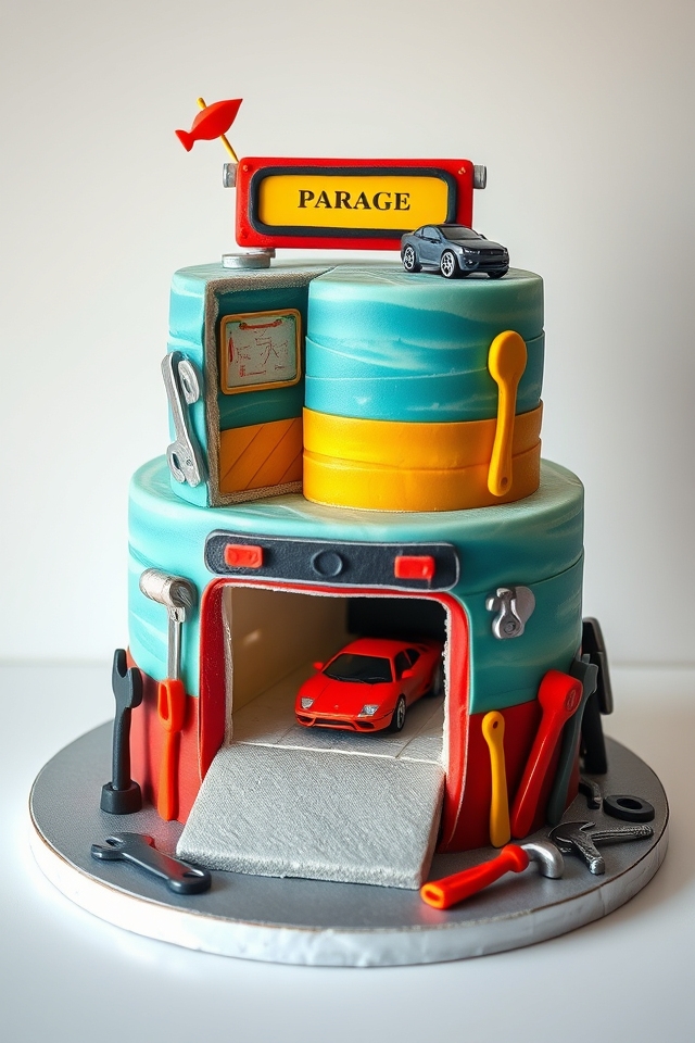 car themed birthday cake