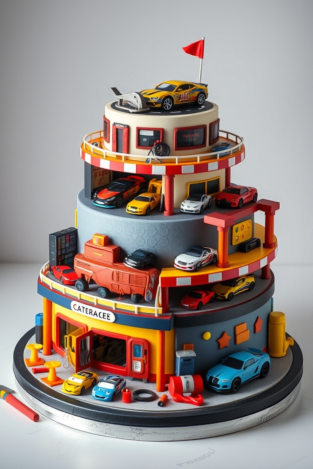 car themed birthday cake