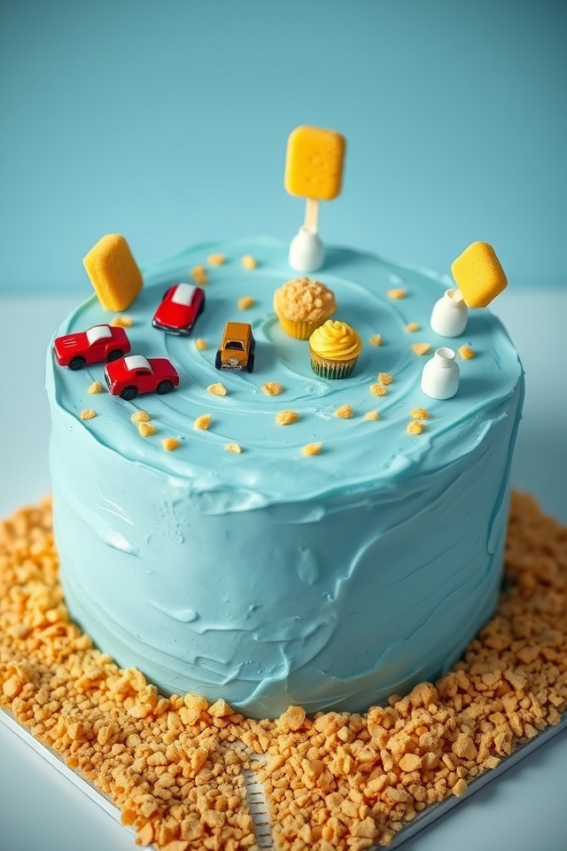 car wash themed cake