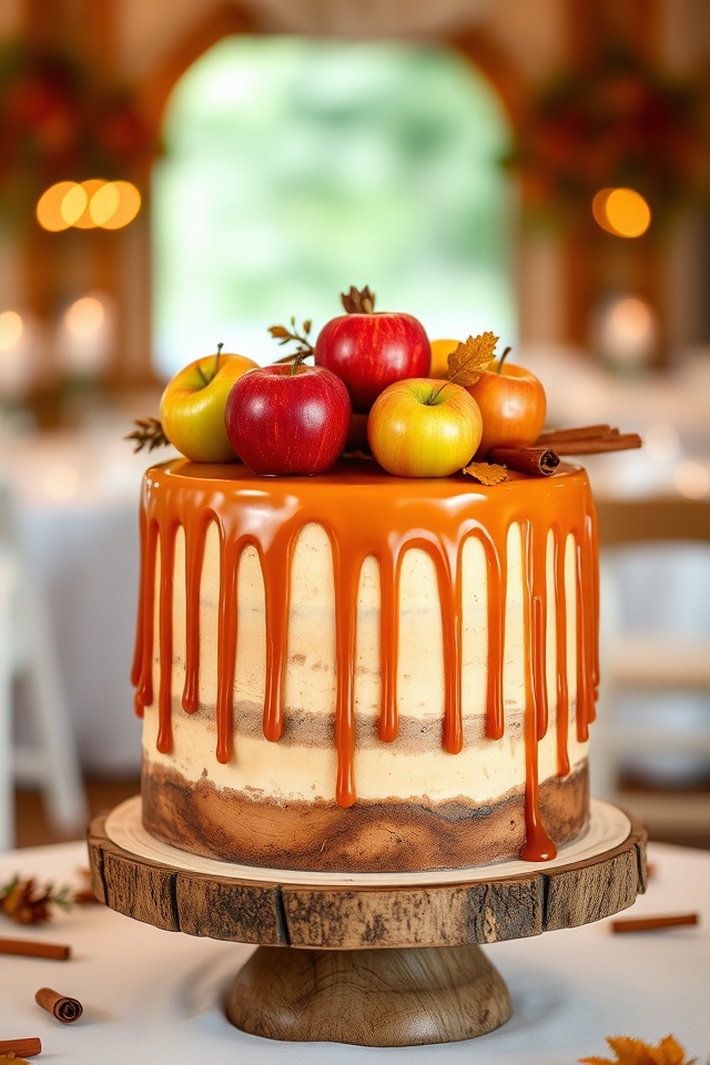 caramel apple drip cake