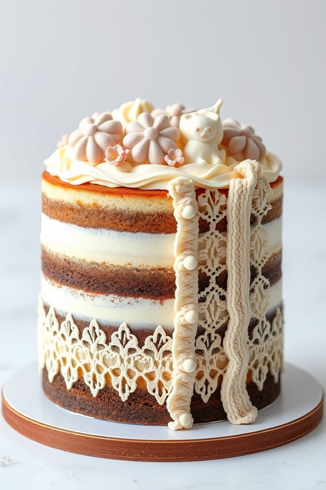 cardigan inspired whimsical cake