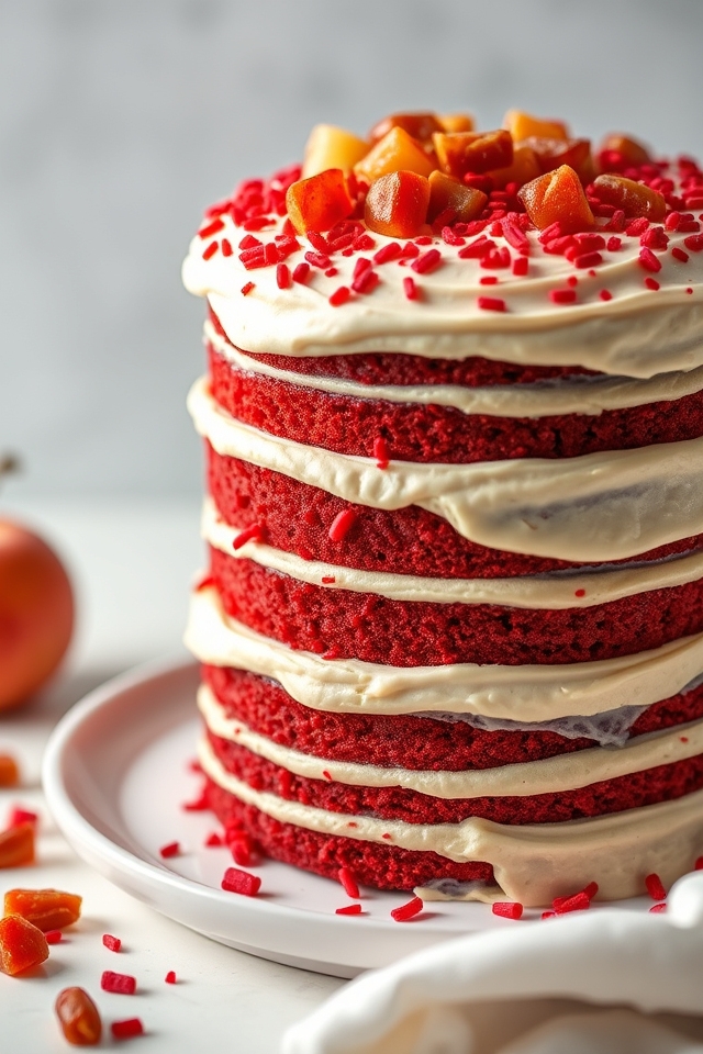 carnival inspired red velvet cake